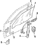 E7GZ6122810A - Body: Lower Hinge for Ford: Festiva | Mercury: Tracer Image