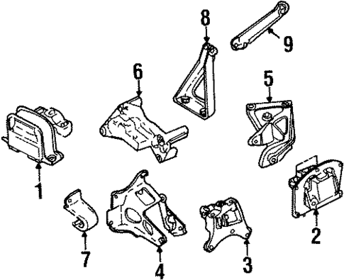 Engine & Trans Mounting for 1996 Chrysler Cirrus #0