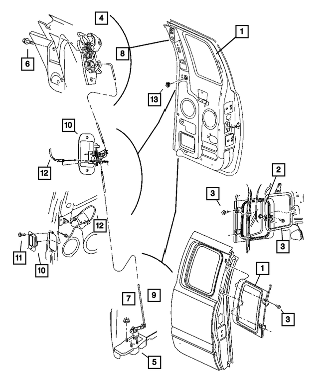 55275108 - : Cargo Door Shutface Handle, Right for Mopar Image
