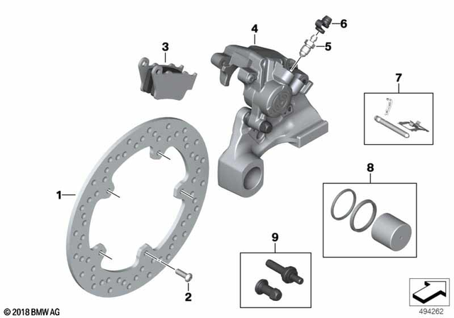 34217713188 - Brakes: Rear Brake Disc - D=220-5.0mm for BMW-Motorrad Image