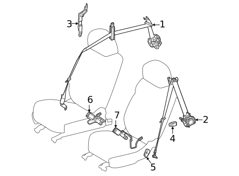 Second Row Seat Belts for 2023 Lexus LX600 #0