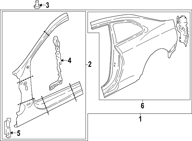 8W6810075A - Body: Uniside Assembly for Audi Image