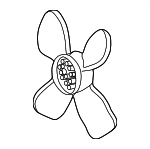 19020P08003 - Cooling System: Fan Blade for Honda: Accord, Civic, Civic del Sol, Prelude Image