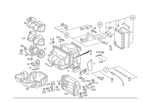 Heater Case with Blower for 1988 Mercedes-Benz 260E #1
