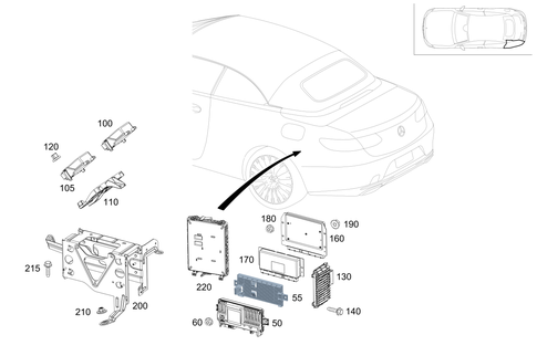 Control Modules and Relays in Load Compartment for 2022 Mercedes-Benz E53 AMG #0