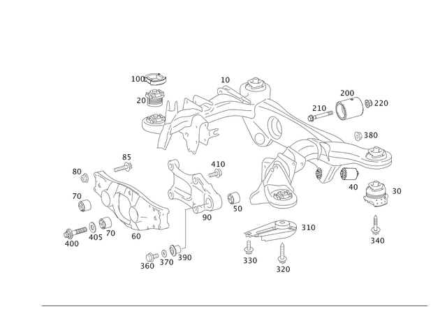 2223511700 - Rear Axle: Rubber Bushing for Mercedes-Benz: CLS63 AMG, CLS63 AMG S, E63 AMG, E63 AMG S, SL63 AMG, SL65 AMG Image image