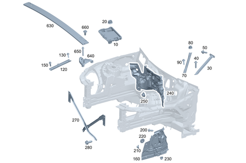 Engine Compartment Partition Wall, Wheel Well Detachable Parts for 2026 Mercedes-Benz CLE53 AMG #0