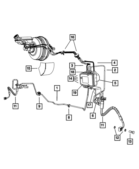 Hydraulic Control Unit, Brake Tubes and Hoses for 2010 Chrysler Town & Country #1