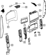 1EB08DK2AA - Interior Trim: Instrument Panel End Cap, Right for Dodge: Ram 1500, Ram 2500, Ram 3500 | Ram: 1500, 2500, 3500 Image