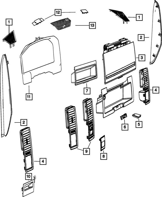 1EB09XDVAA - Interior Trim: Instrument Panel End Cap, Left for Mopar Image image