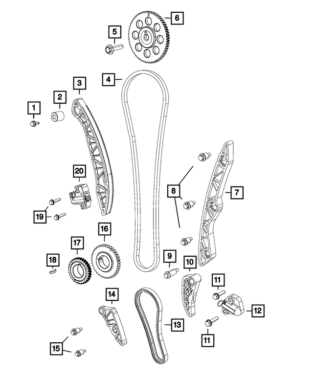 « 6101513 – 2.4L Gas; Engine : Tête Hexagonale Vis Et Rondelle, Montage pour Mopar Image »