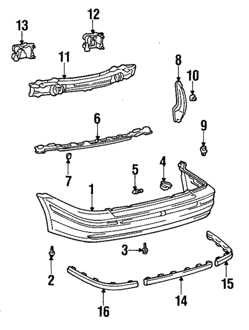 Bumper & Components - Rear for 1998 Toyota Tercel #0