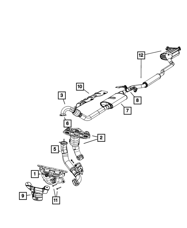 5171143AD - Exhaust: Exhaust And Catalytic Converter Manifold, Front for Mopar Image image