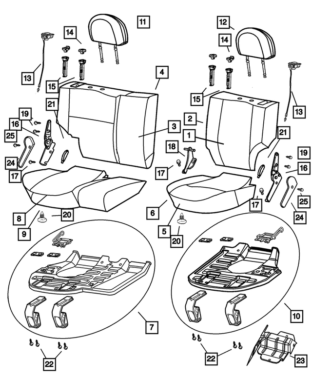 « 5093499AA – Interior Trim : Base De Coussin De Siège Panneau pour Mopar Image »