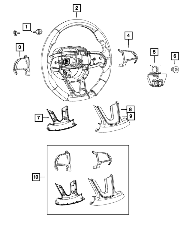 7AW05DX9AA - Steering: Steering Wheel for Dodge: Challenger, Charger, Durango Image