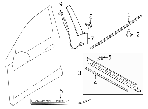 Exterior Trim - Front Door for 2019 Lincoln Nautilus #0