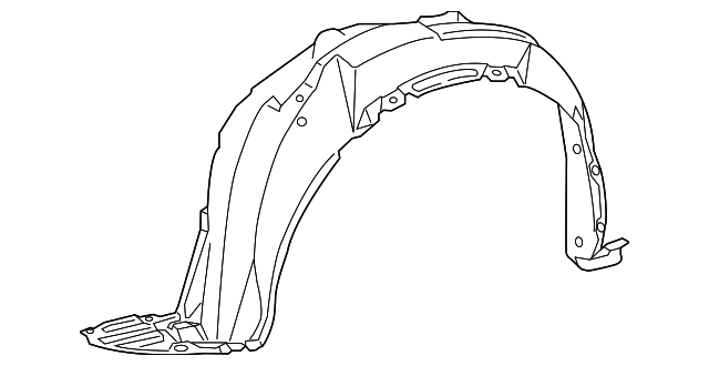 Evan-Fischer Front Driver Side Fender Liner / Splash Shield For 2012-2014 Scion IQ - OE 5380674010