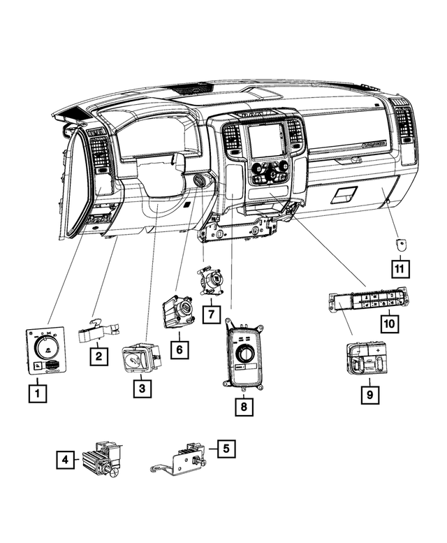 « 68231817AD –  : Panneau D'instruments Commutateur pour Mopar Image »