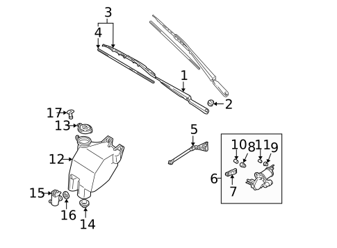 Wiper & Washer Components for 1994 Subaru Impreza #0