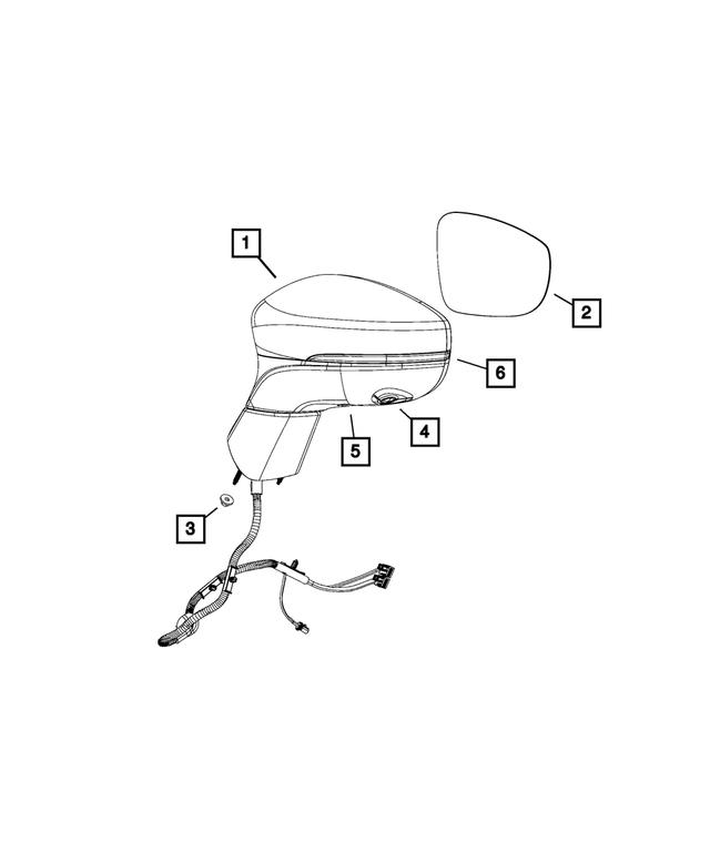 6CW371BXAB - : Outside Rearview Mirror, Left for Mopar Image