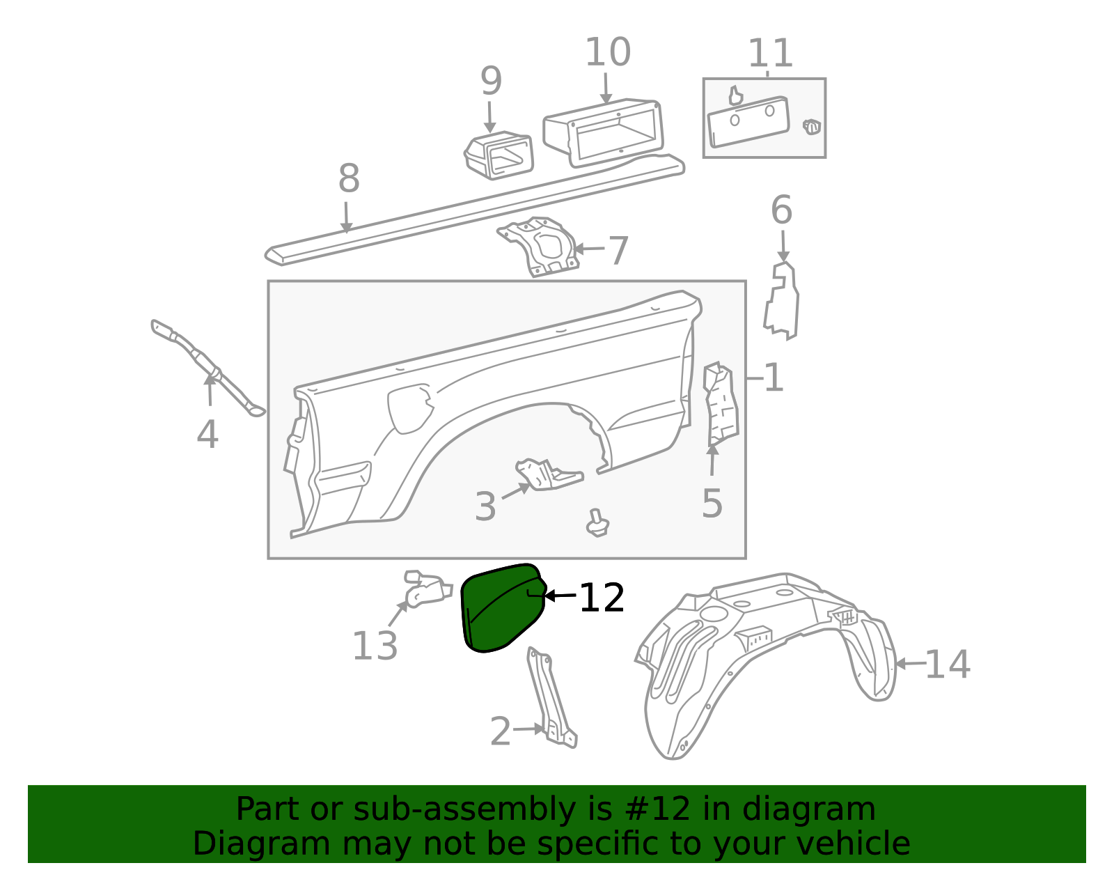 2005-2015 Toyota Tacoma Fuel Filler Door 77305-04905 | OEM Parts Online