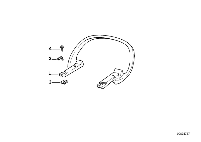 51252313153 - Frame and Mounting Parts: Left Helmet Holder -  for BMW-Motorrad Image