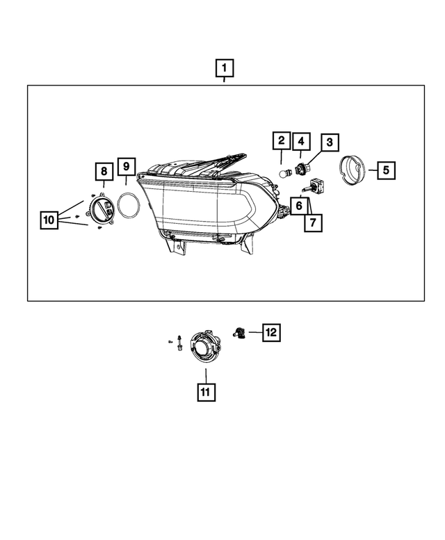 68184829AS - Electrical: Headlamp, Left for Mopar Image image