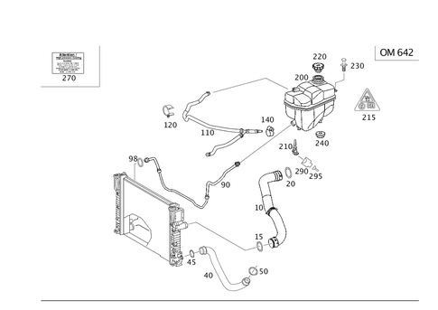 Expansion Tank, Mounting and Hoses for 2006 Mercedes-Benz CLS500 #0