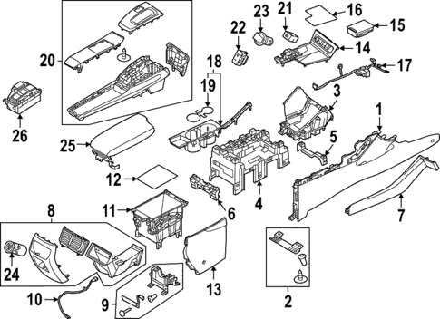 Center Console for 2020 Hyundai Sonata #0