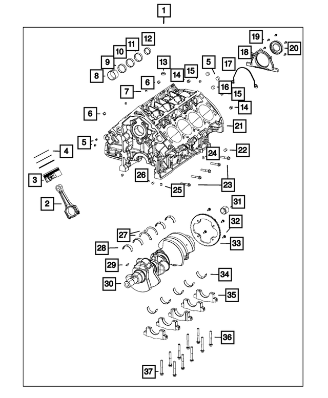 « RL195057AA –  : Bloc Court Moteur pour Mopar Image »