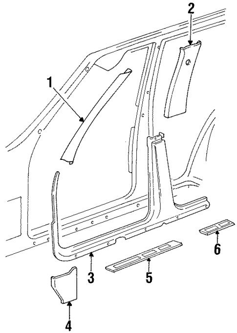 Interior Trim - Pillars for 1997 Jeep Grand Cherokee #0