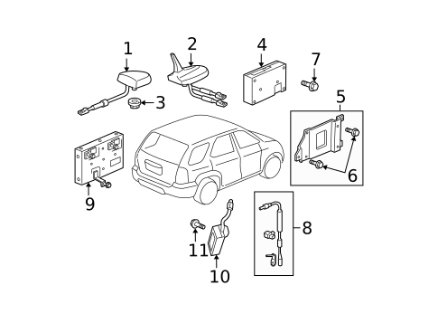 Antenna & Radio for 2005 Acura MDX #0