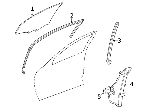 Glass - Front Door for 2002 Chevrolet Impala #0