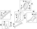 94010FL111ME - : 2018-2024 Subaru - Windshield Pillar Trim for Subaru Image
