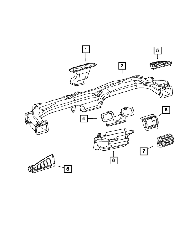 RA56XDVAA - Air Conditioning &amp; Heater: Demister Grille for Mopar Image