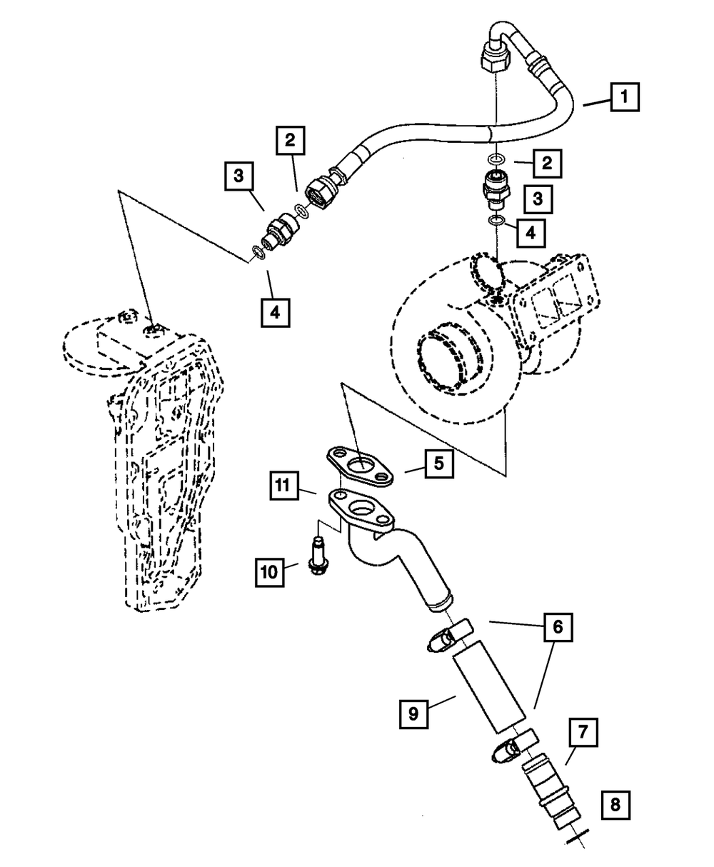 Turbo Oil Drain Tube - Mopar (5086950AA)