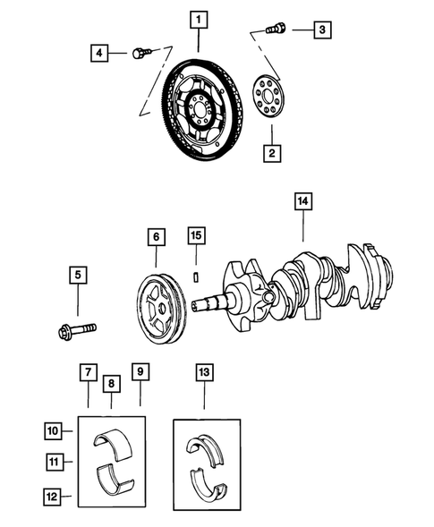 Crankshaft, Piston, Drive Plate, Flywheel, and Damper for 2010 Chrysler Town & Country #0