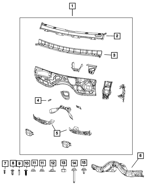 68031074AB - Body Sheet Metal Except Doors: Plenum Panel for Mopar Image image