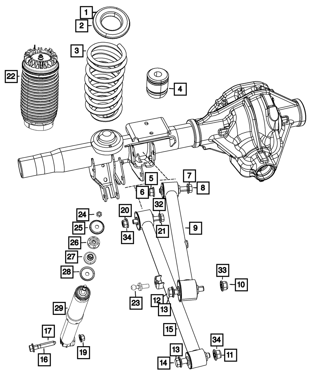 Suspension Shock Absorber - Mopar (68313613AF)