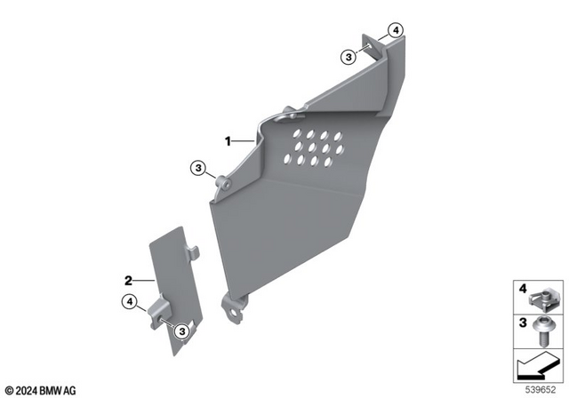 46637914201 - Frame and Mounting Parts: Cover Battery Left - Rohteil/blank for BMW-Motorrad Image