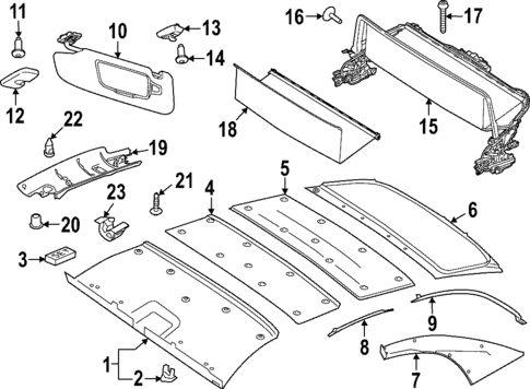 Interior Trim - Roof for 2023 Porsche 911 #0
