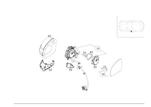 Outside Rear View Mirror, on the Left for 2021 Mercedes-Benz AMG GT C #0