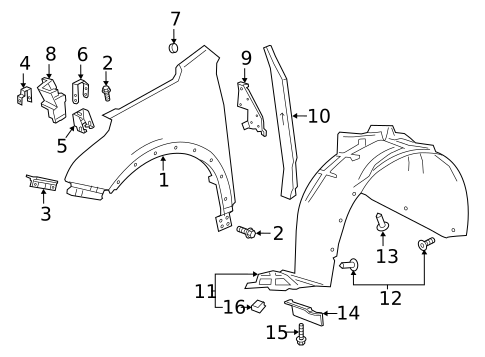 Fender & Components for 2020 Cadillac XT4 #0