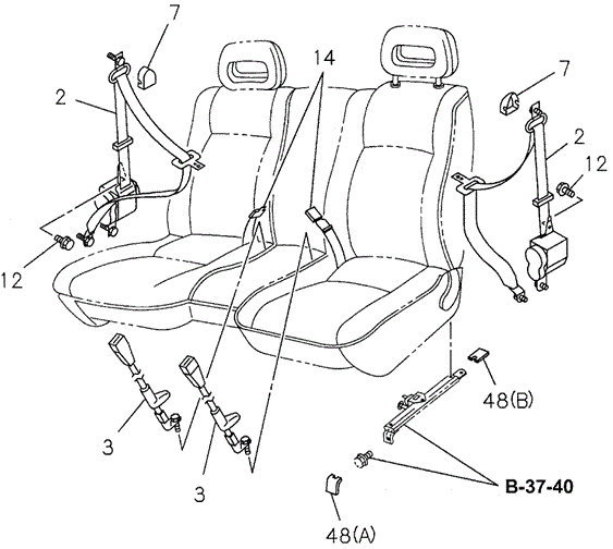 Front Seat Belt (Bench Seat) for 1995 Honda Passport #0
