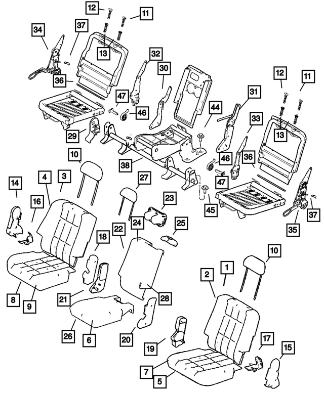 1FS021J3AA - Interior Trim: Rear Seat Cushion Cover for Mopar Image image