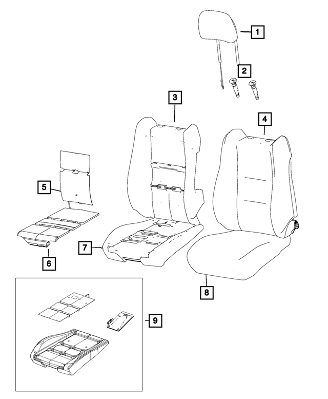 7BR51HL1AB - Interior Trim: Front Headrest for Mopar Image