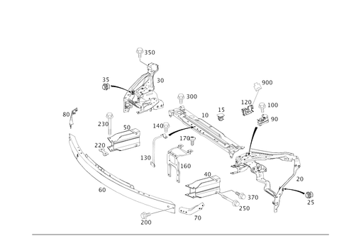 Front Reinforcement and Radiator Support for 2008 Mercedes-Benz C350 #0