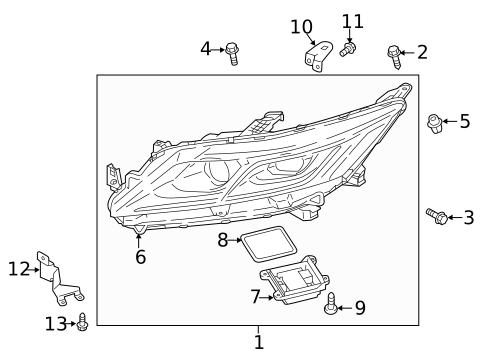 Headlamp Components for 2018 Mitsubishi Eclipse Cross #1