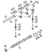 4663073 - Engine 3.5L Six Cylinder: Rocker Shaft Pedestal, Rear Right for Mopar Image
