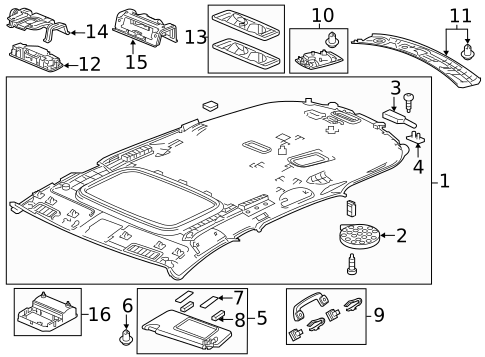 Interior Trim - Roof for 2020 Acura MDX #0